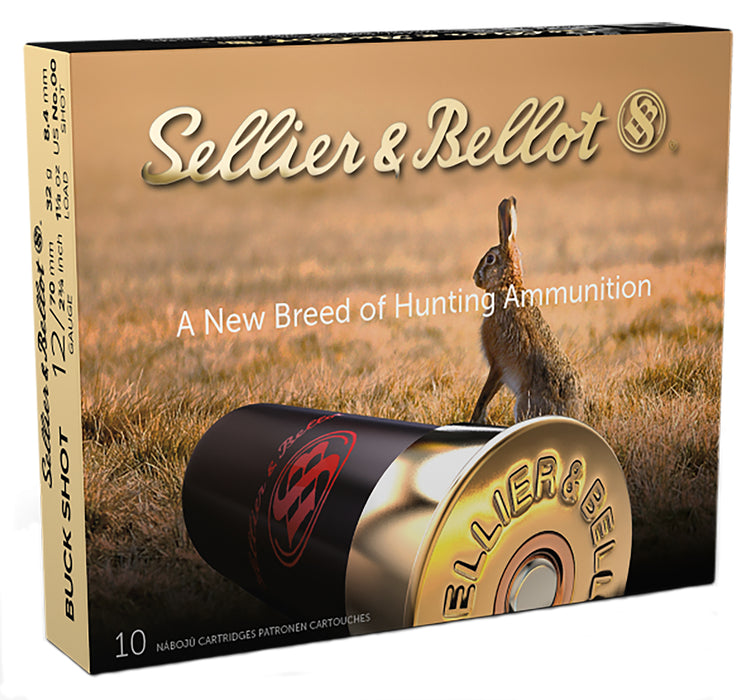 Sellier & Bellot SB12BSJ Hunting  12 Gauge 2.75" 9 Pellets 1214 fps 00 Buck Shot 10 Bx/25 Cs