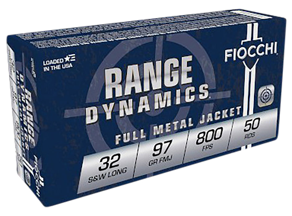 Fiocchi 32SWLA Range Dynamics Pistol 32 S&W Long 97 gr Full Metal Jacket (FMJ) 50 Per Box/ 20 Cs