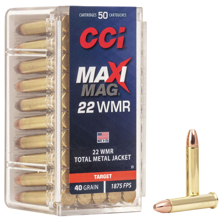 CCI 0023 Maxi-Mag  22 WMR 40 gr 1875 fps Total Metal Jacket (TMJ) 50 Bx/40 Cs