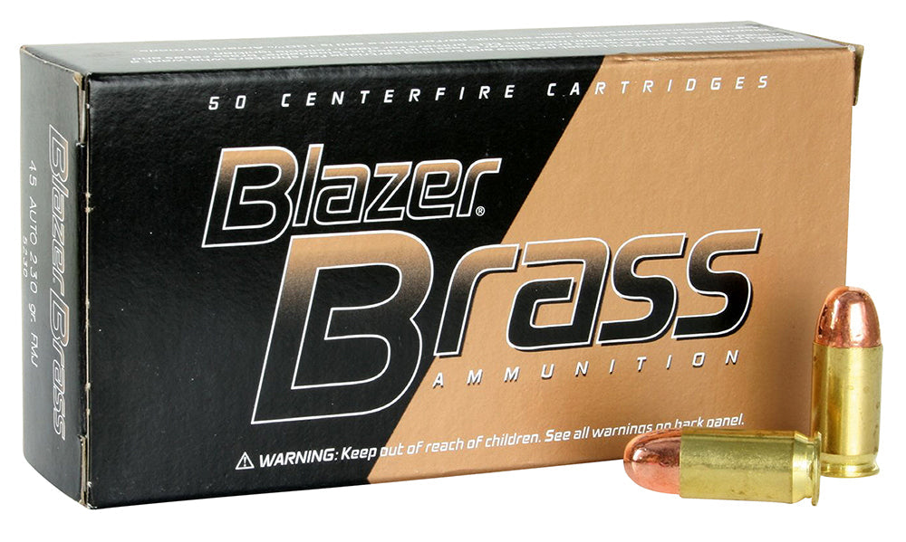 CCI 5230 Blazer Brass  45 ACP 230 gr 830 fps Full Metal Jacket (FMJ) 50 Bx/20 Cs