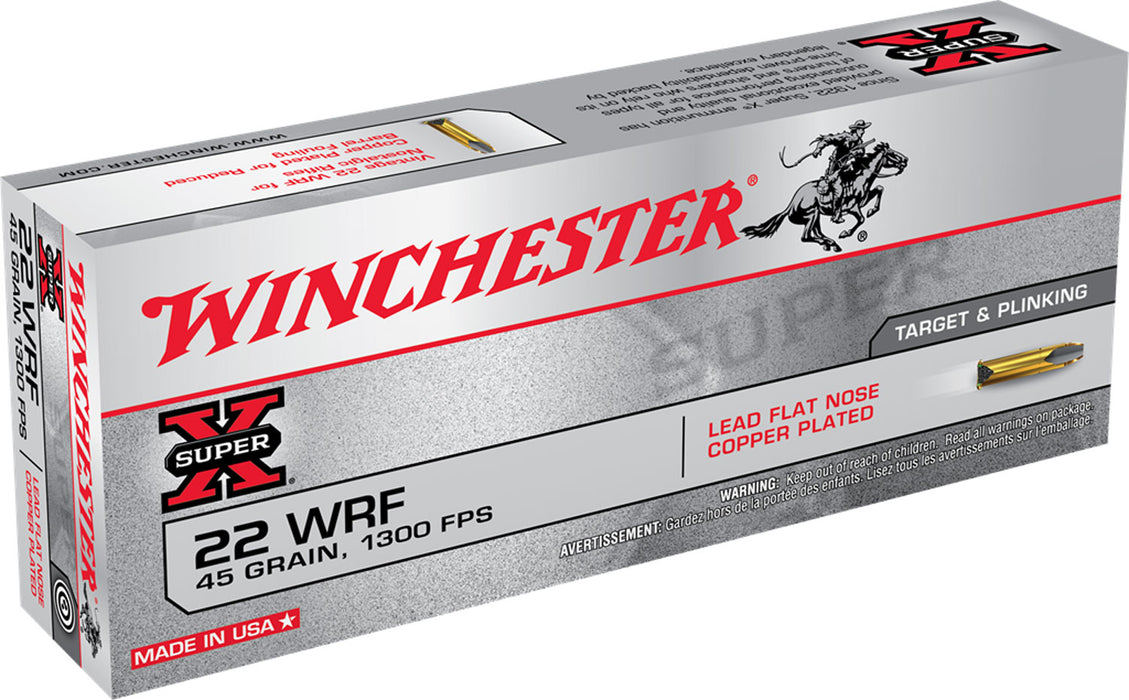Winchester Ammo 22WRF Super-X  22 WRF 45 gr Lead Flat Nose Copper Plated 50 Bx/50 Cs