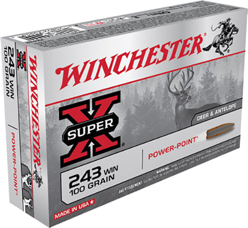 Winchester Ammo X2432 Super X  243 Win 100 gr 2960 fps Power-Point (PP) 20 Bx/10 Cs