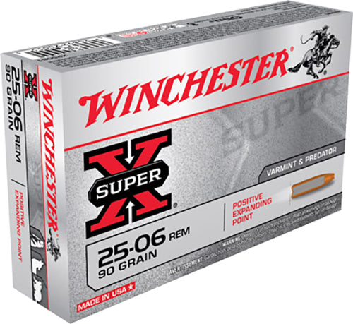 Winchester Ammo X25061 Super X  25-06 Rem 90 gr 3440 fps Positive Expanding Point (PEP) 20 Bx/10 Cs