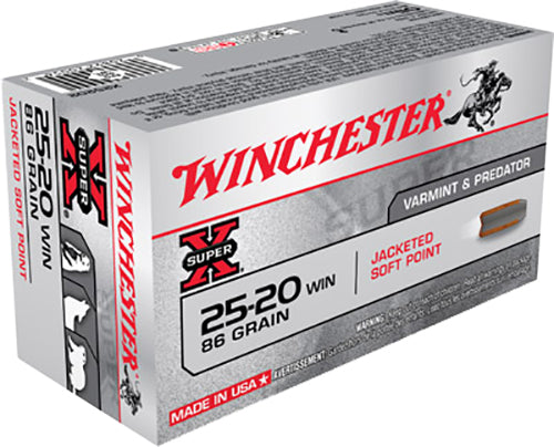 Winchester Ammo X25202 Super X  25-20 Win 86 gr 1460 fps Jacketed Soft Point (JSP) 50 Bx/10 Cs