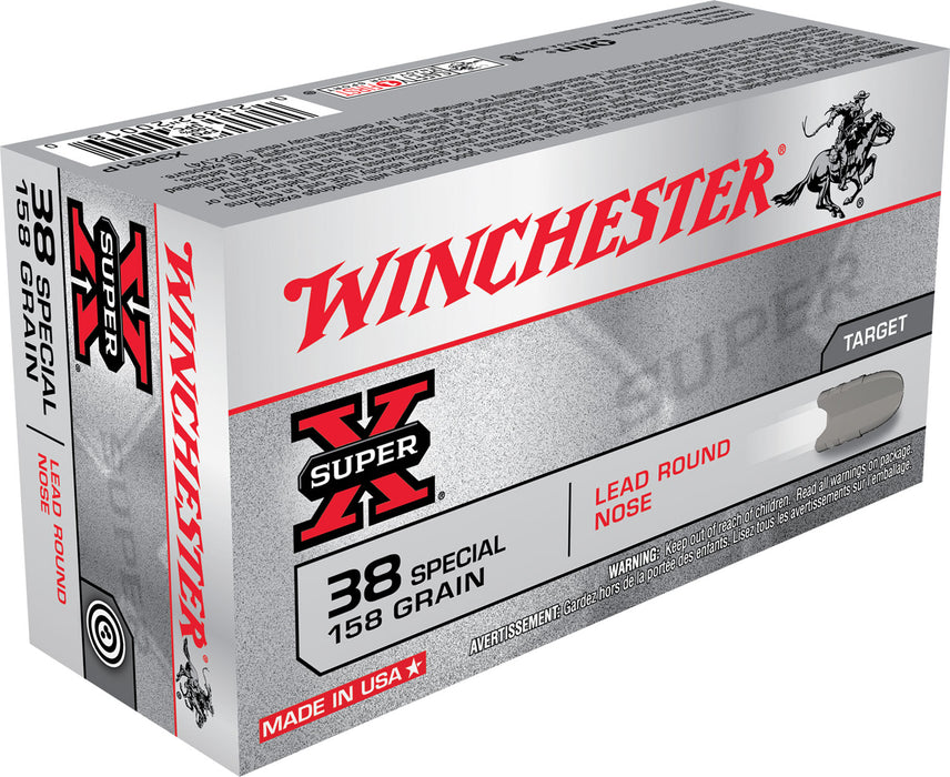 Winchester Ammo X38S1P Super-X  38 Special 158 gr Lead Round Nose (LRN) 50 Bx/10 Cs