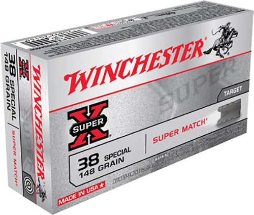 Winchester Ammo X38SMRP Super X  38 Special 148 gr Super Match Lead Semi-Wadcutter 50 Bx/10 Cs