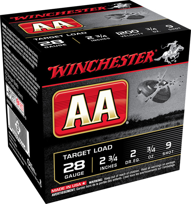 Winchester Ammo AA289 AA Target 28 Gauge 2.75" 3/4 oz 1200 fps 9 Shot 25 Bx/10 Cs