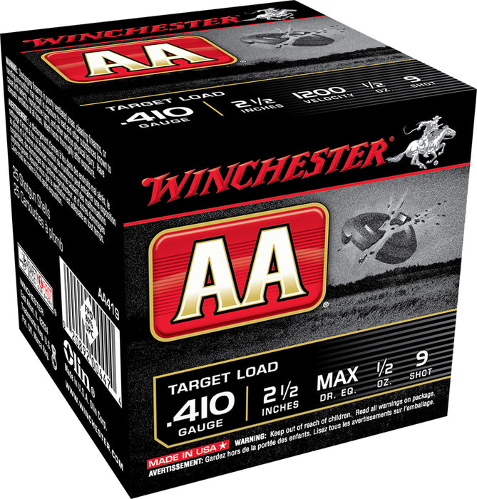 Winchester Ammo AA419 AA Target 410 Gauge 2.50" 1/2 oz 1200 fps 9 Shot 25 Bx/10 Cs