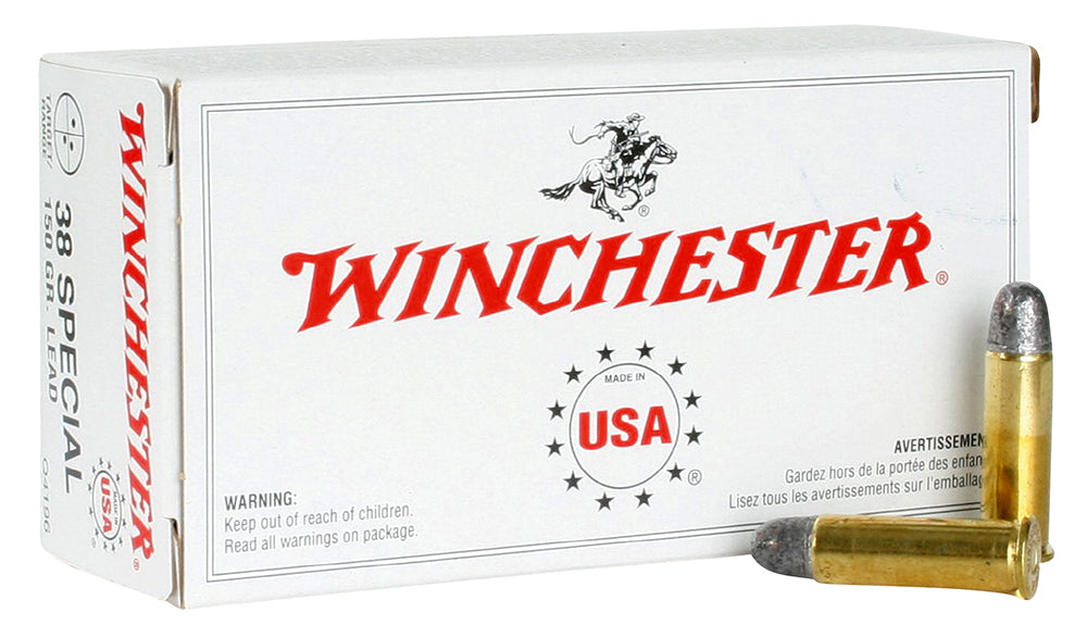 Winchester Ammo Q4196 USA  38 Special 150 gr Lead Round Nose (LRN) 50 Per Box/10 Cs
