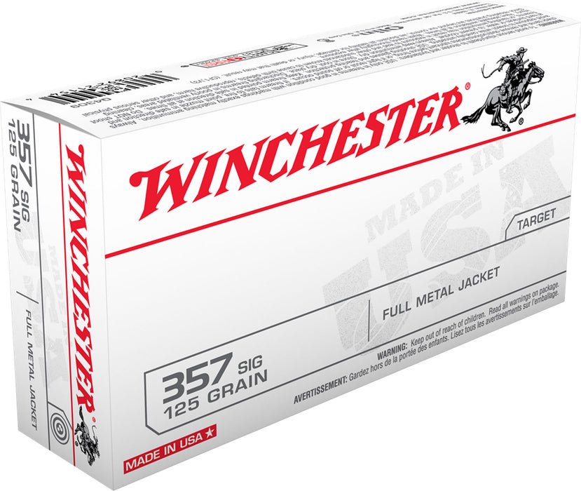 Winchester Ammo Q4309 USA  357 Sig 125 gr Full Metal Jacket (FMJ) 50 Bx/10 Cs