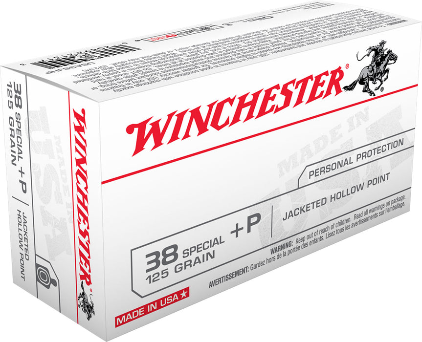 Winchester Ammo USA38JHP USA  38 Special +P 125 gr Jacketed Hollow Point (JHP) 50 Bx/10 Cs