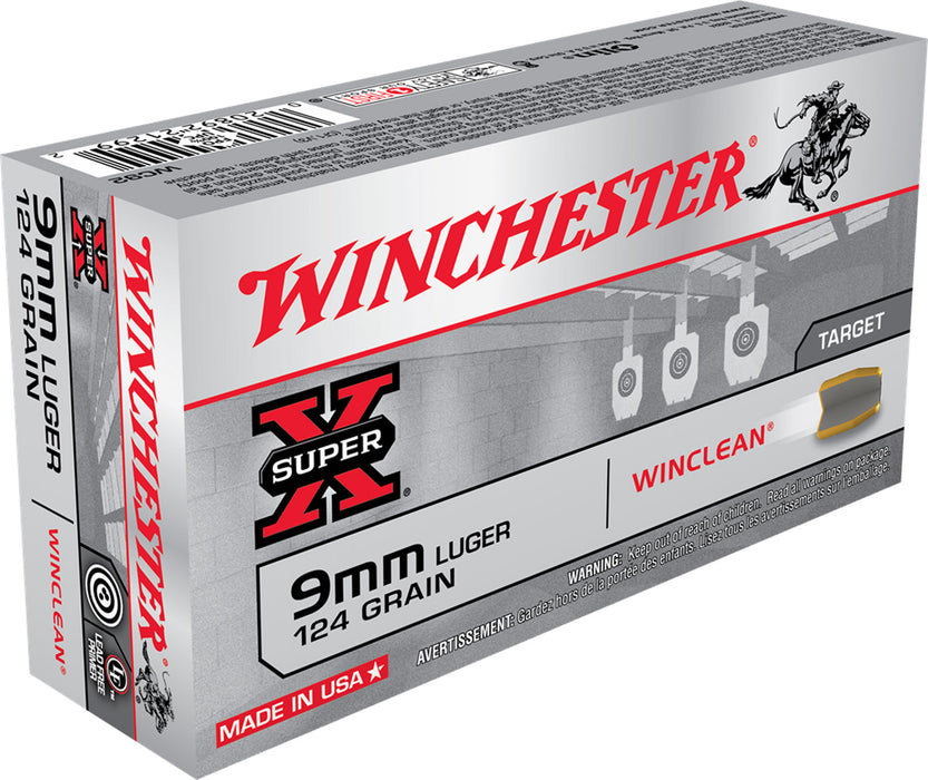 Winchester Ammo WC92 Super-X  9mm Luger 124 gr Winclean Brass Enclosed Base 50 Bx/10 Cs