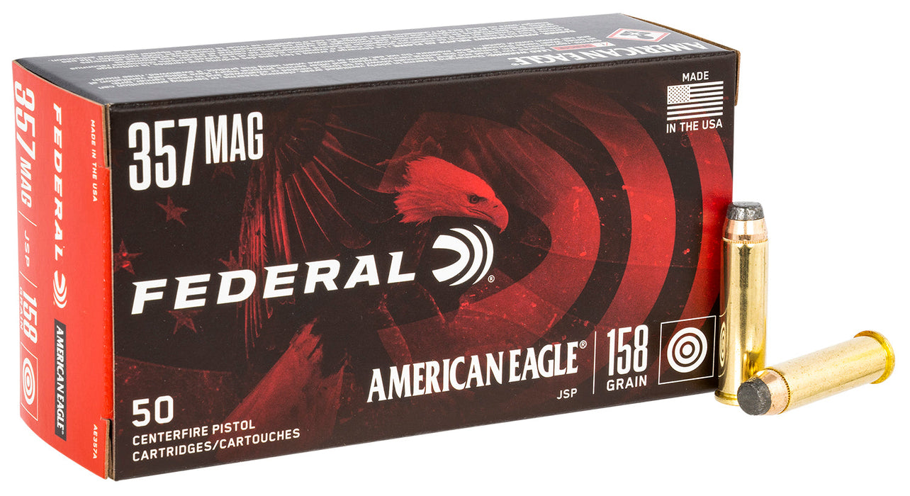 Federal AE357A American Eagle  357 Mag 158 gr Jacketed Soft Point (JSP) 50 Per Box/20 Cs