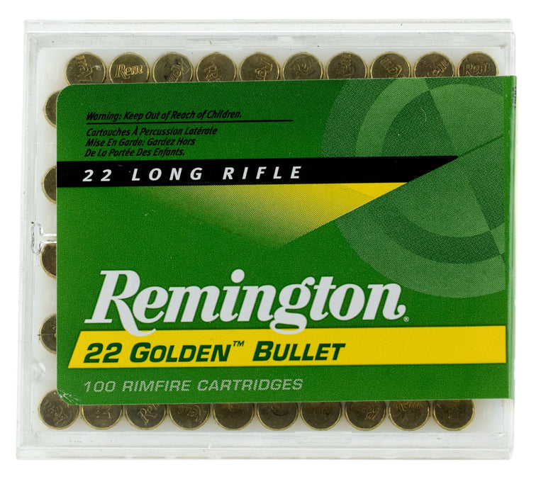 Remington Ammunition 21276 Golden Bullet  22 LR 40 gr Plated Lead Round Nose 100 Bx/50 Cs