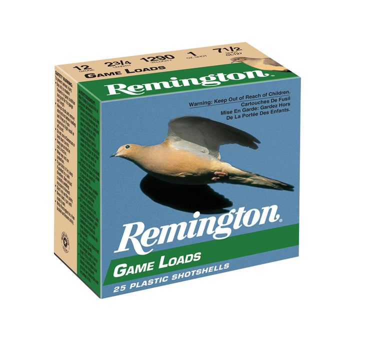 Remington Ammunition 20030 Game Load  12 Gauge 2.75" 1 oz 1290 fps 7.5 Shot 25 Bx/10 Cs