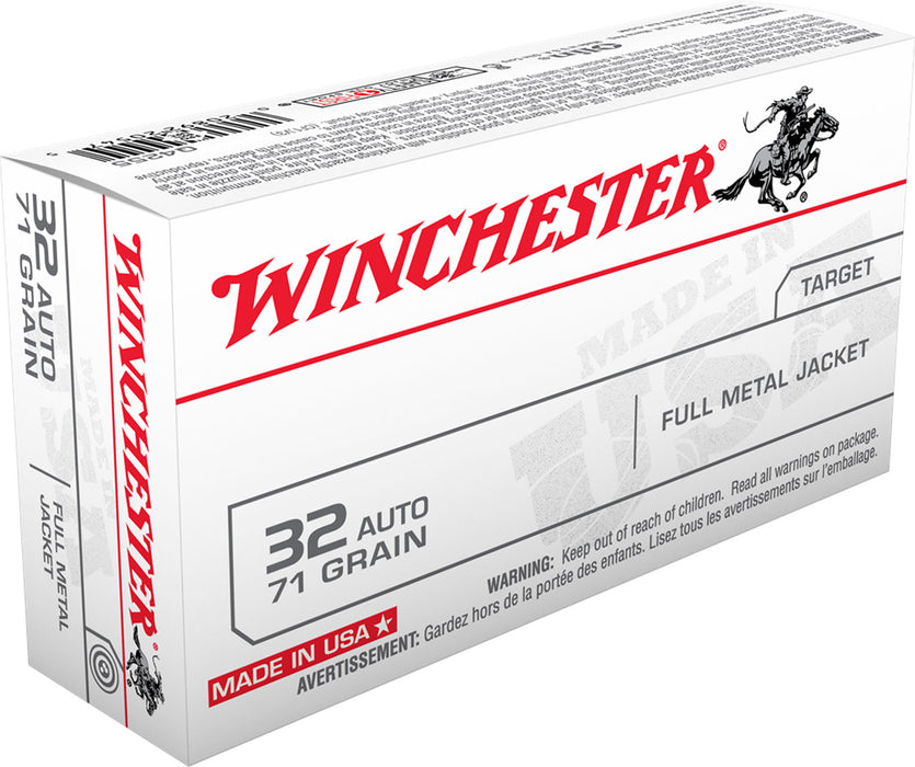 Winchester Ammo Q4255 USA  32 ACP 71 gr Full Metal Jacket (FMJ) 50 Per Box/10 Cs