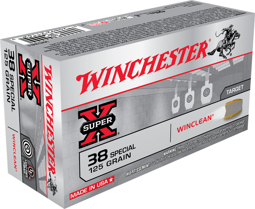 Winchester Ammo WC381 Super-X  38 Special 125 gr Winclean Brass Enclosed Base 50 Bx/10 Cs