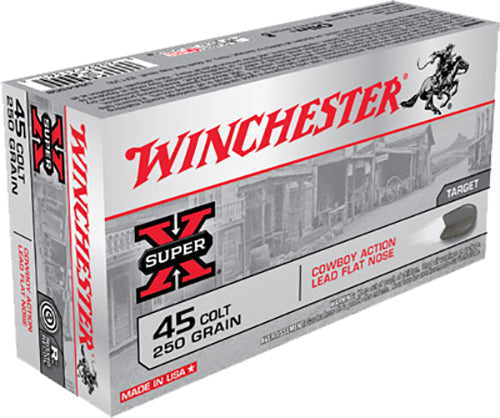 Winchester Ammo USA45CB Super-X Cowboy Action 45 Colt (LC) 250 gr Lead Flat Nose (LFN) 50 Bx/10 Cs