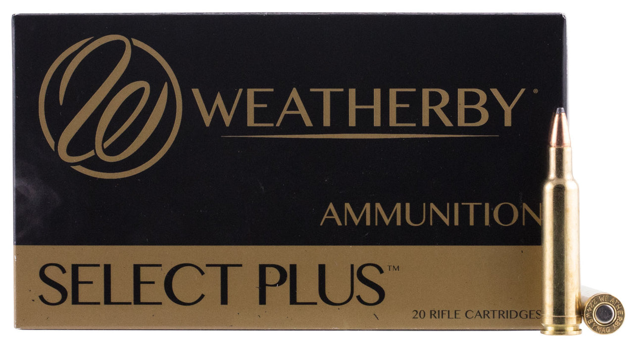 Weatherby H22455SP Select Plus  224 Wthby Mag 55 gr 3650 fps Spire Point (SP) 20 Bx/10 Cs
