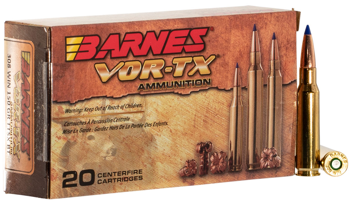 Barnes Bullets 21540 VOR-TX  308 Win 150 gr 2900 fps Tipped TSX Boat-Tail 20 Bx/10 Cs