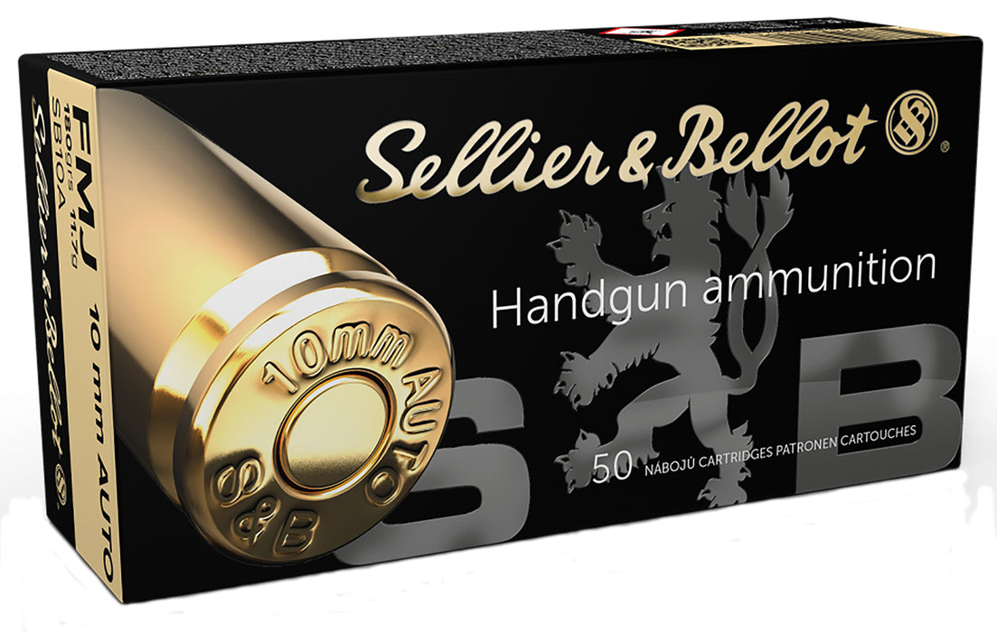 Sellier & Bellot SB10A Handgun  10mm Auto 180 gr Full Metal Jacket (FMJ) 50 Per Box/20 Cs