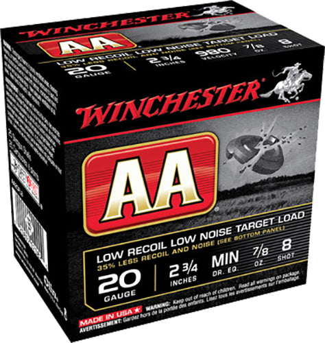 Winchester Ammo AA20FL8 AA Low Recoil 20 Gauge 2.75" 7/8 oz 890 fps 8 Shot 25 Bx/10 Cs