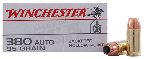 Winchester Ammo USA380JHP USA  380 ACP 95 gr Jacketed Hollow Point (JHP) 50 Per Box/10 Cs