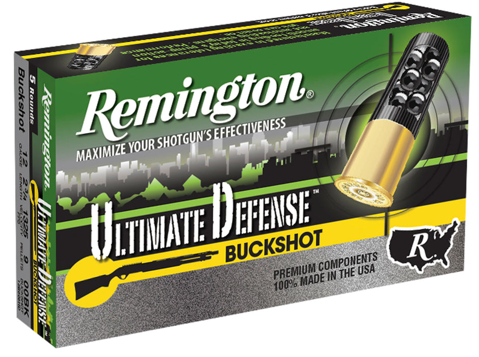 Remington Ammunition 20713 Ultimate Defense  12 Gauge 2.75" 9 Pellets 00 Buck Shot 5 Per Box/20 Cs