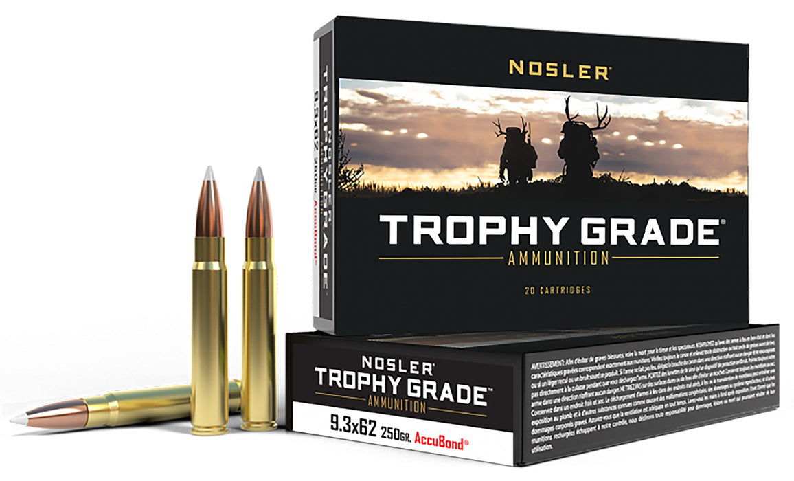 Nosler 48634 Trophy Grade  9.3mmx62 Mauser 250 gr 2550 fps Nosler AccuBond 20 Bx/10 Cs