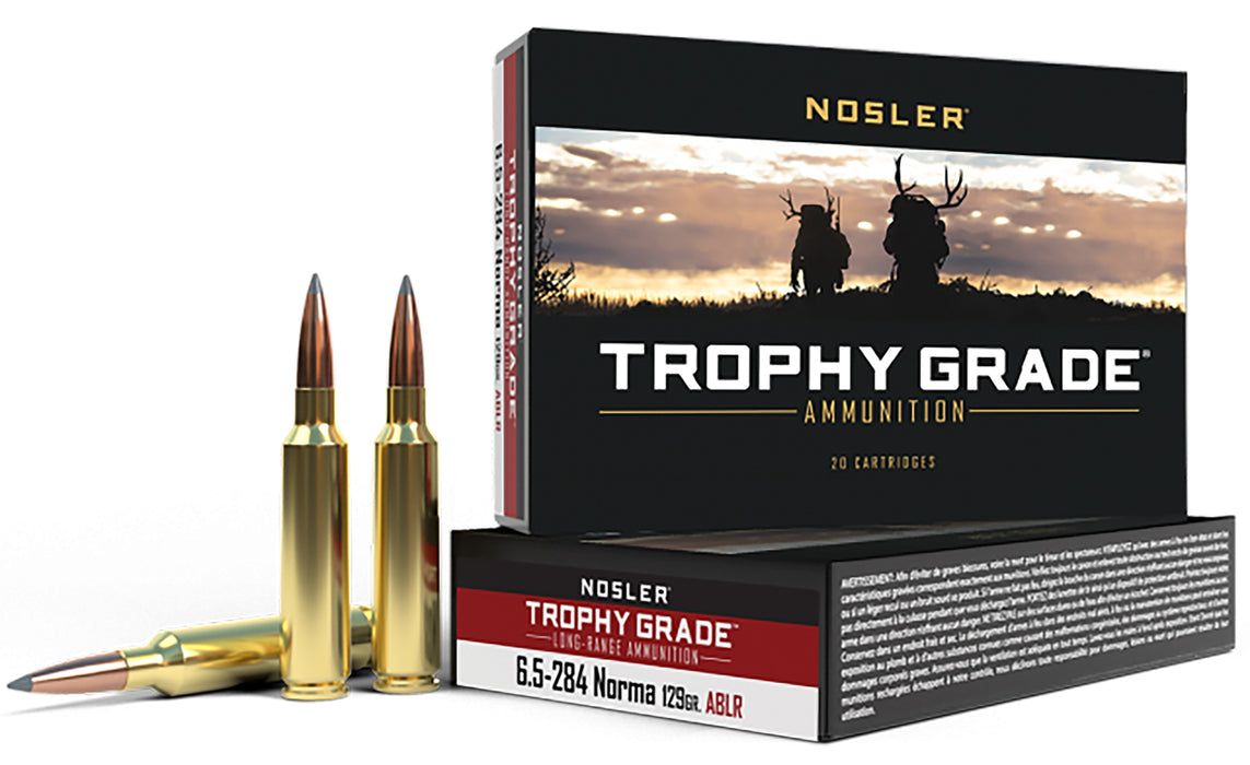 Nosler 60128 Trophy Grade Long-Range  6.5x284 Norma 129 gr 2965 fps Nosler Spitzer AccuBond-Long Range (SABLR) 20 Bx/10 Cs