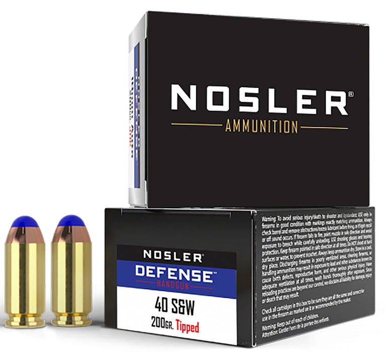 Nosler 39515 Defense Handgun 40S&W 200gr Bonded Performance Tipped 20 Per Box/10 Case