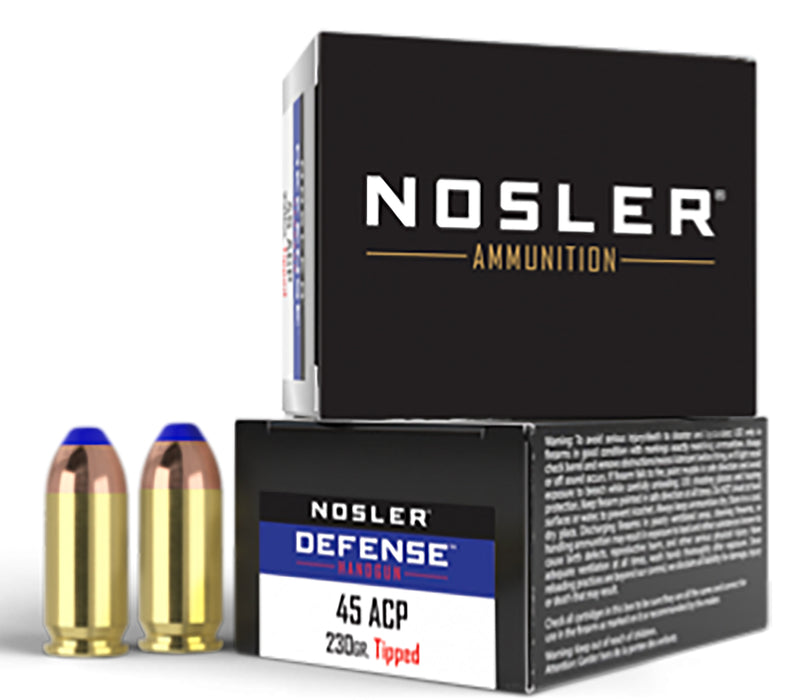 Nosler 39873 Defense  45 ACP 230 gr 950 fps Bonded Performance Tipped (BPT) 20 Bx/10 Cs