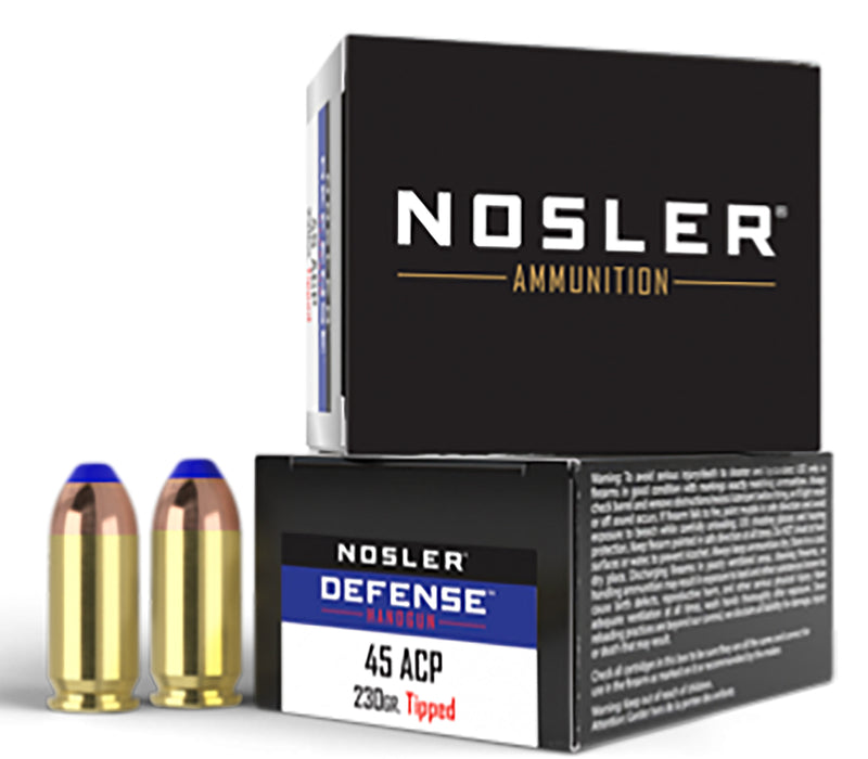 Nosler 39873 Defense Handgun 45ACP 230gr Bonded Performance Tipped 20 Per Box/10 Case