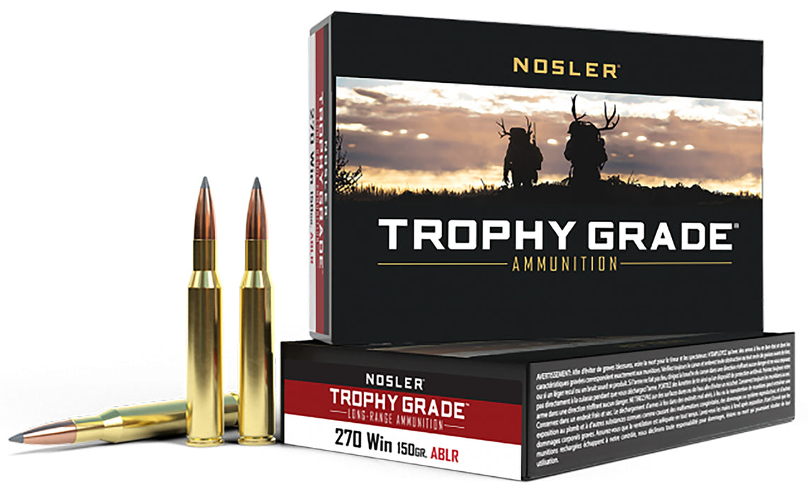 Nosler 60125 Trophy Grade Long-Range  270 Win 150 gr 2850 fps Nosler Spitzer AccuBond-Long Range (SABLR) 20 Bx/10 Cs