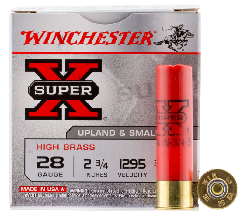Winchester Ammo X285 Super X Heavy Game Load High Brass 28 Gauge 2.75" 3/4 oz 1295 fps 5 Shot 25 Bx/10 Cs