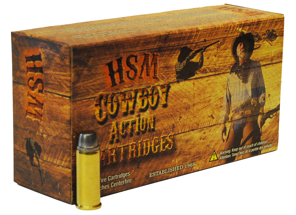 HSM 38401N Cowboy Action  38-40 Win 180 gr 930 fps Round Nose Flat Point (RNFP) 50 Bx/10 Cs