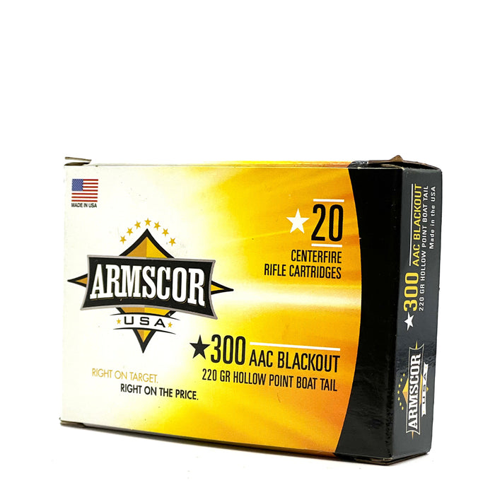 Armscor FAC300AAC3N USA  300 Blackout 220 gr Hollow Point Boat-Tail (HPBT) 20 Per Box/10 Cs