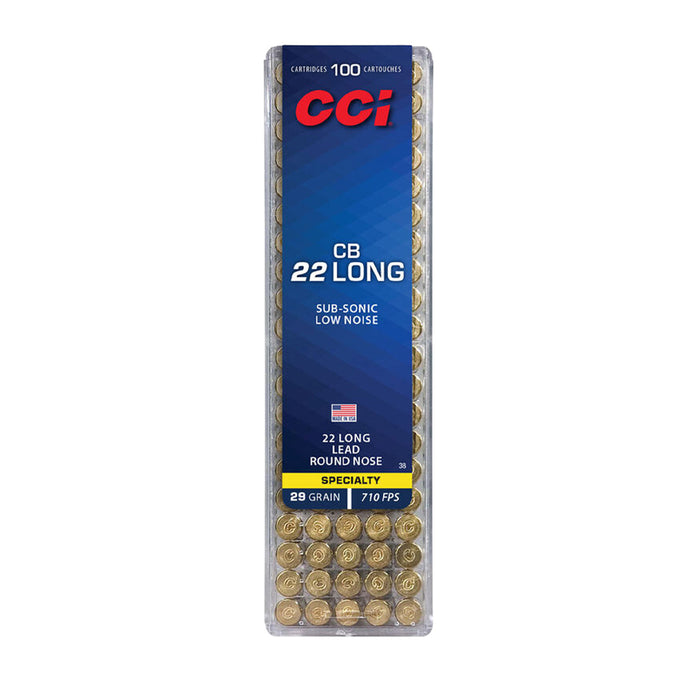 CCI 0038 Specialty CB  22 Long 29 gr 710 fps Lead Round Nose (LRN) 100 Bx/50 Cs