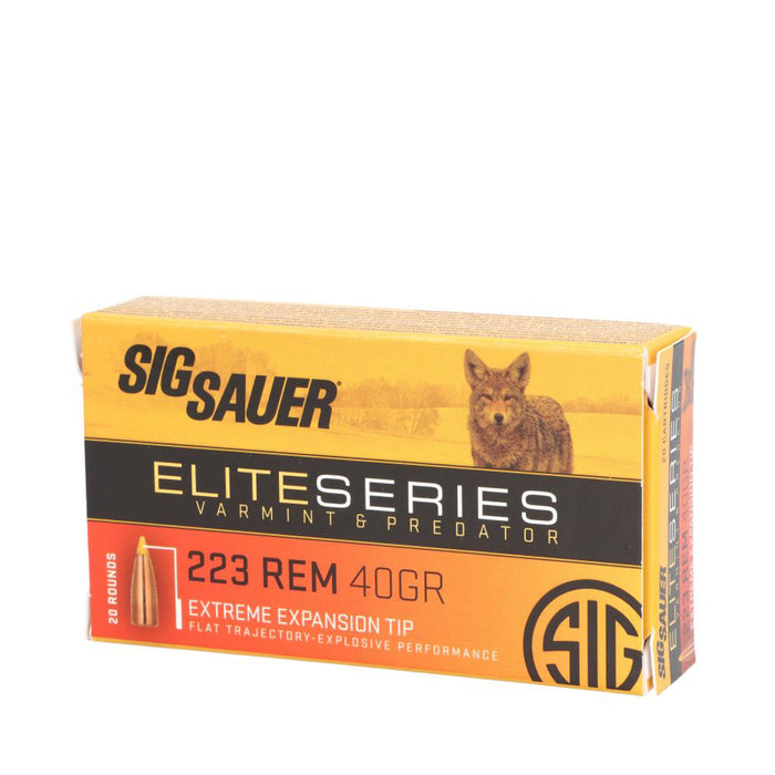 Sig Sauer E223V120 Elite Hunting Varmint & Predator 223 Rem 40 gr 3650 fps Extreme Expansion Tip (EET) 20 Bx/10 Cs